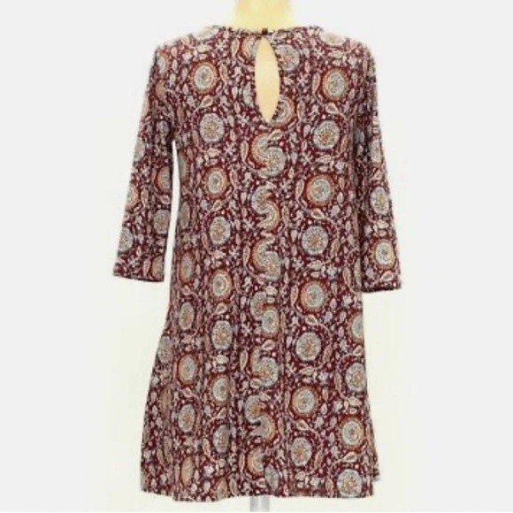 Rust medallion print keyhole dress size large - Picture 2 of 7